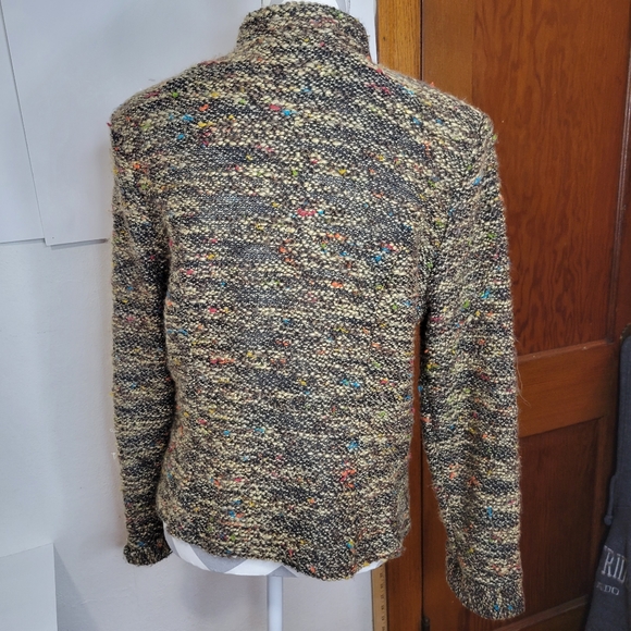 Womens Cynthia Max Cropped Tweed nubby button front blazer size Large - Picture 5 of 10